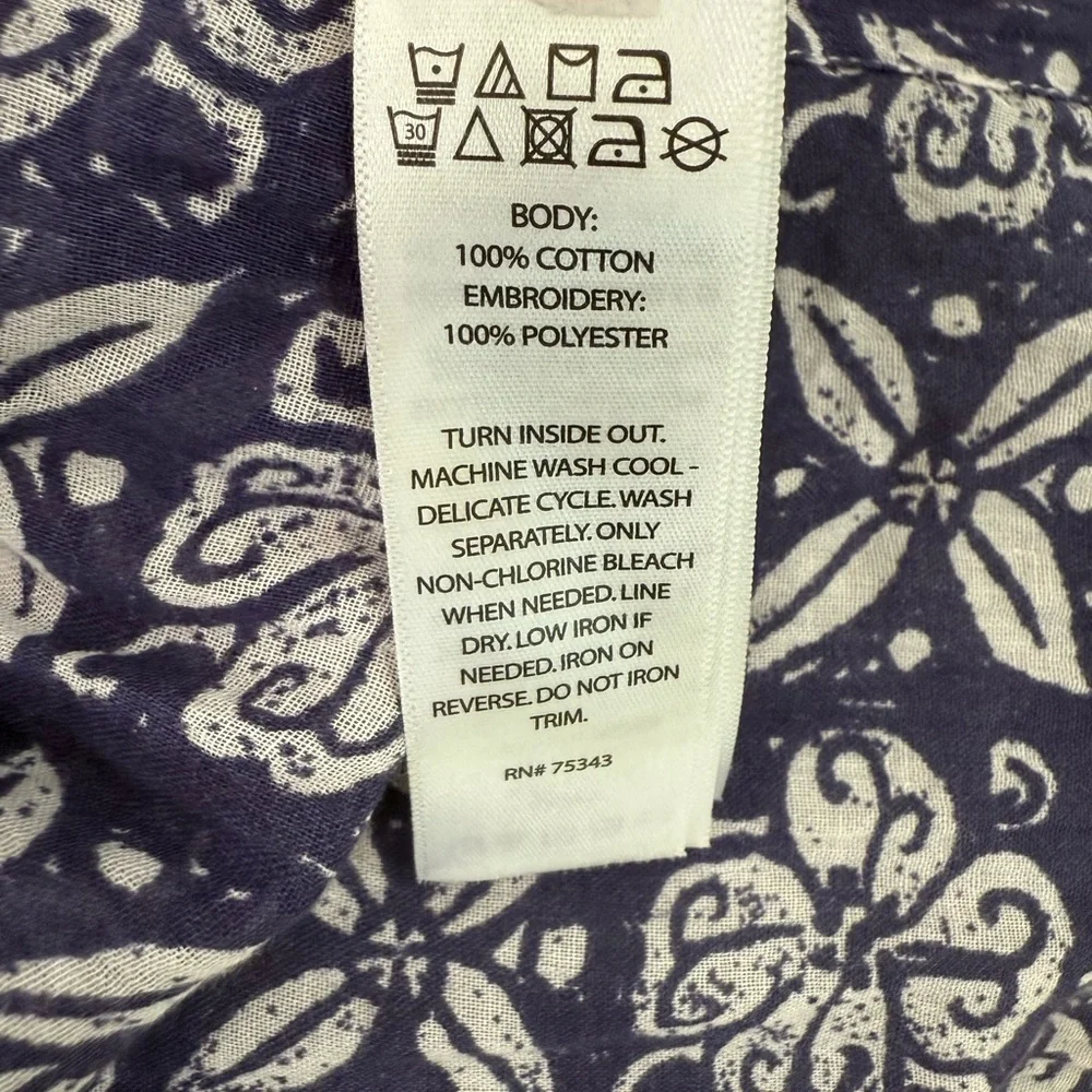 Sigrid Olsen Blue and White Tunic Top - Picture 5 of 6